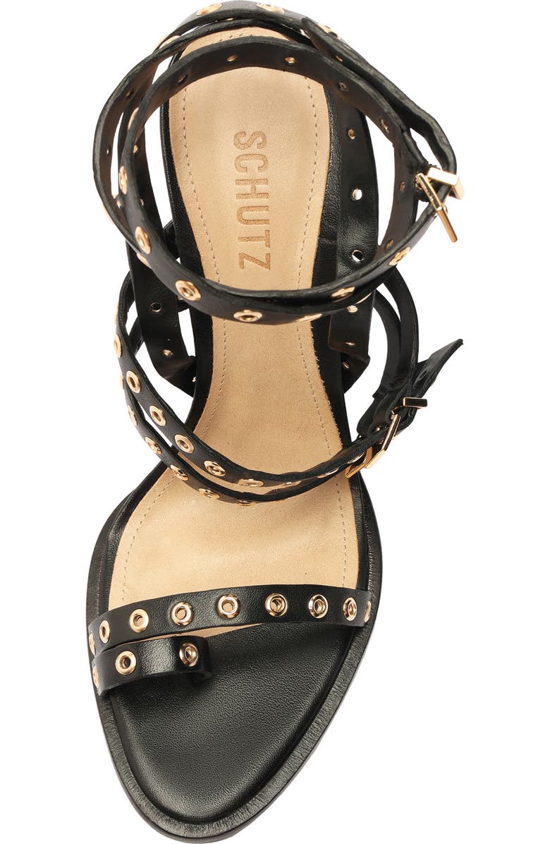 Schutz Annete High Ankle Strap Sandal, Alternate, color, Black