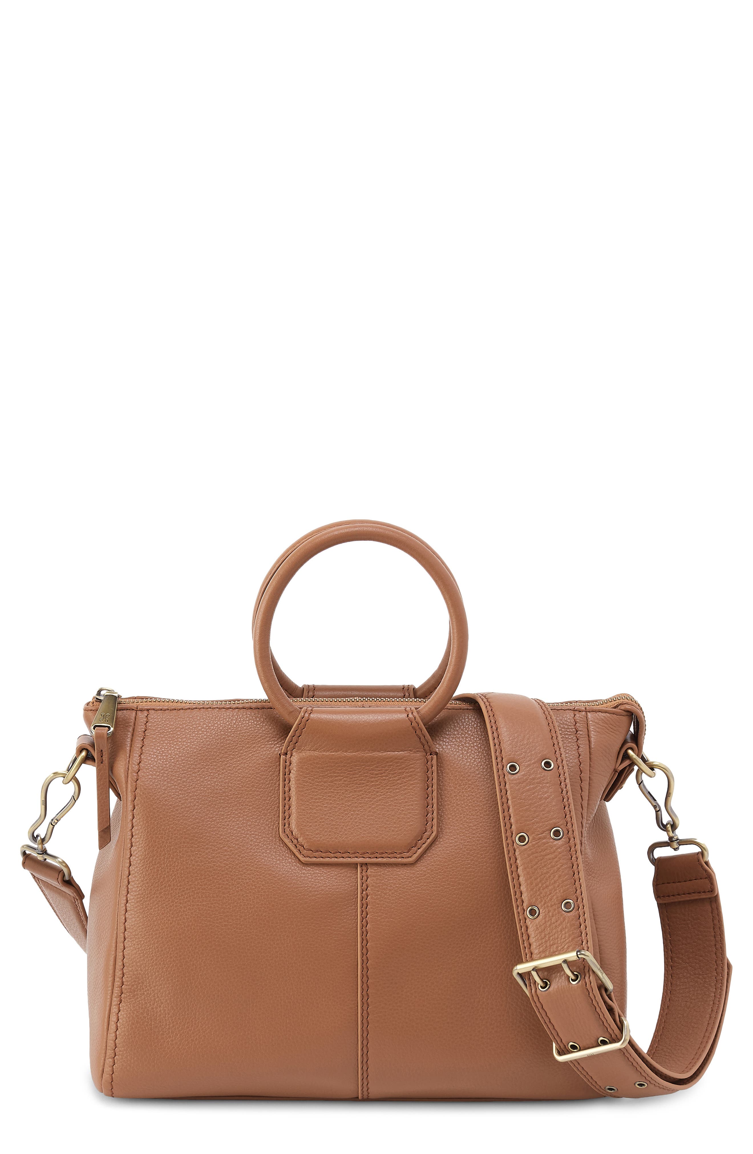 HOBO Medium Sheila Leather Satchel, Main, color, Brown Sugar