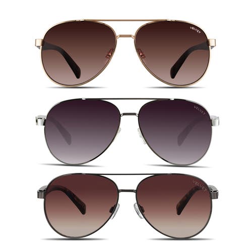 Velvet Eyewear Aviator Small Sunglass Style Box In Brown