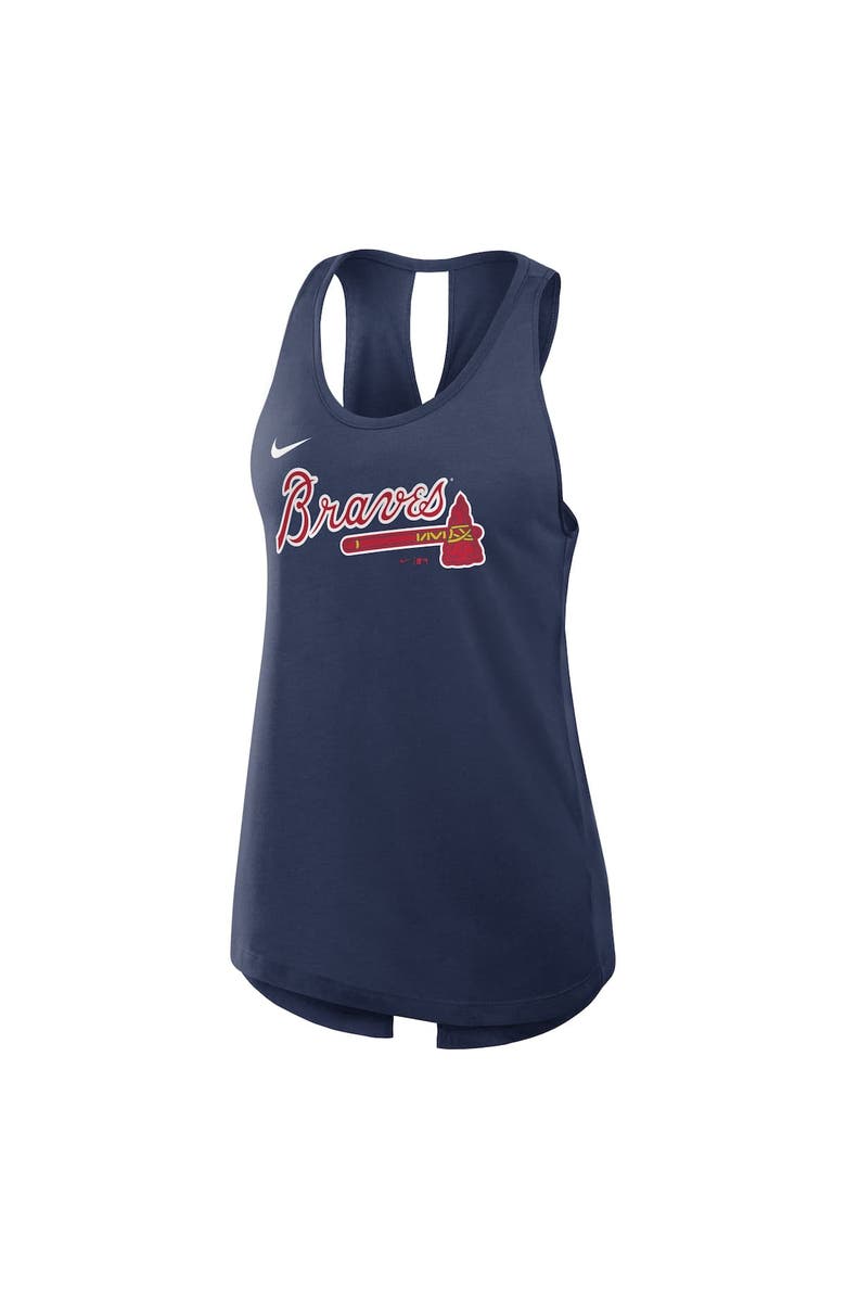 Nike Women's Nike Navy Atlanta Braves Crisscross Performance Tank Top, Alternate, color,