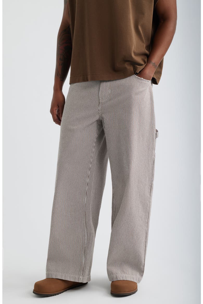 Pinstripe Pants, Main, color, BROWN PINSTRIPE