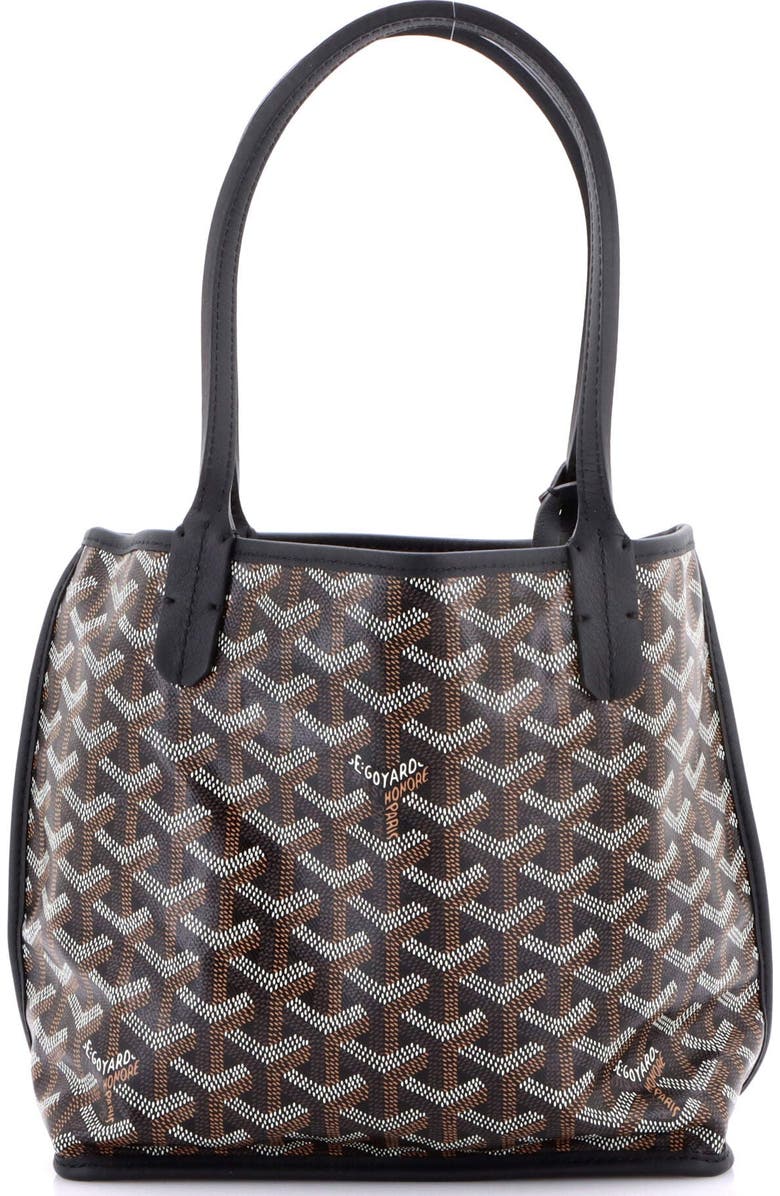 Pre-Owned Goyard Anjou Reversible Tote Coated Canvas Mini, Main, color, Black