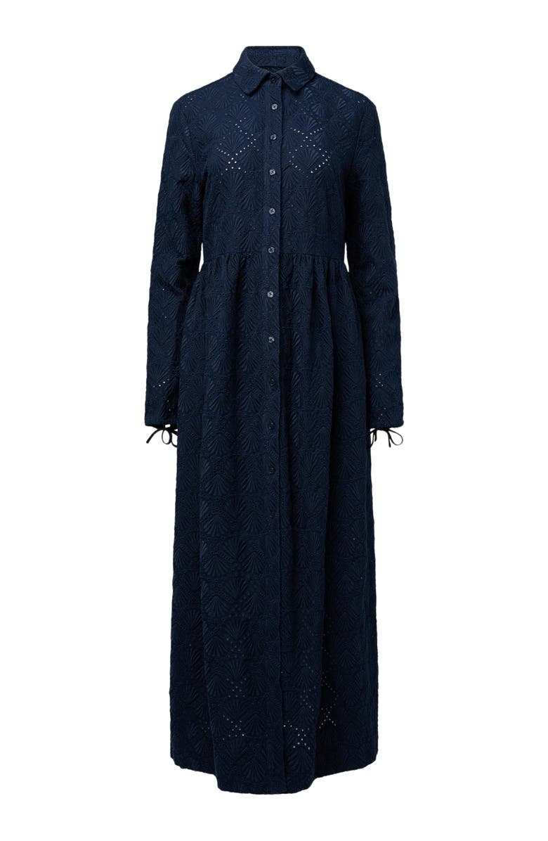 Onia Air Linen Maxi Shirtdress, Alternate, color, Deep Navy
