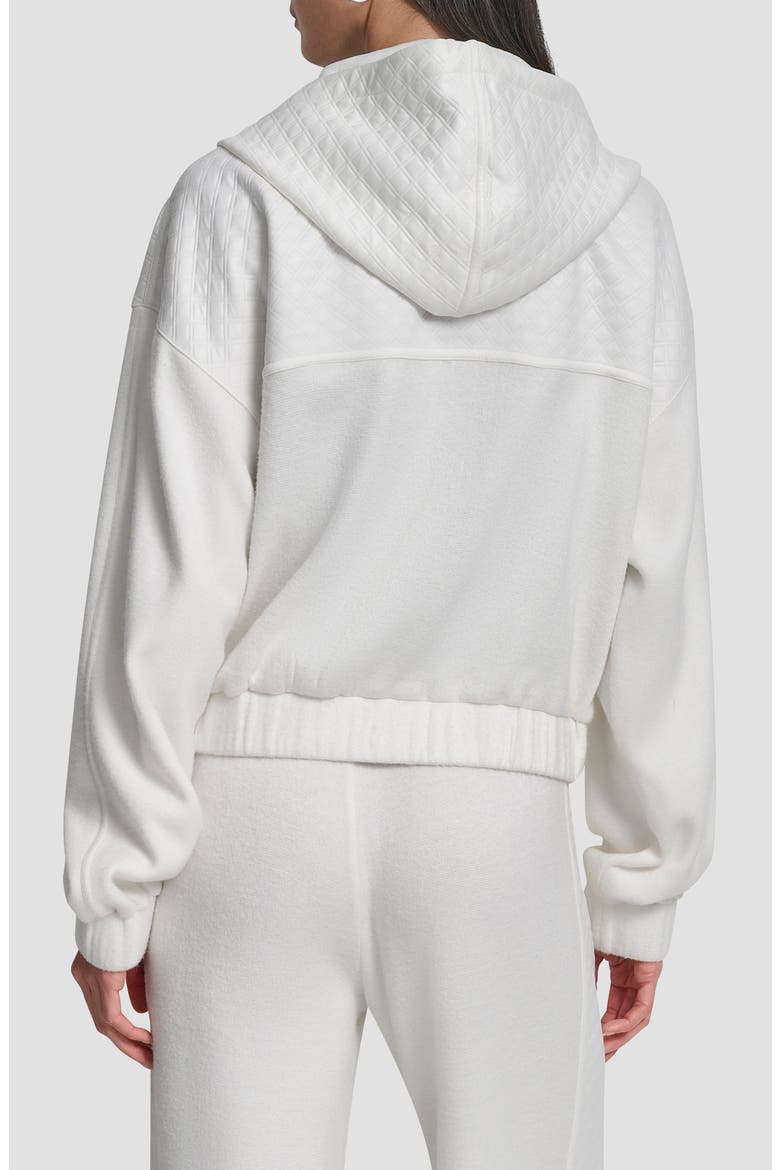 Mixed Media Zip-Up Hooded Jacket, Alternate, color, IVY/ IVY
