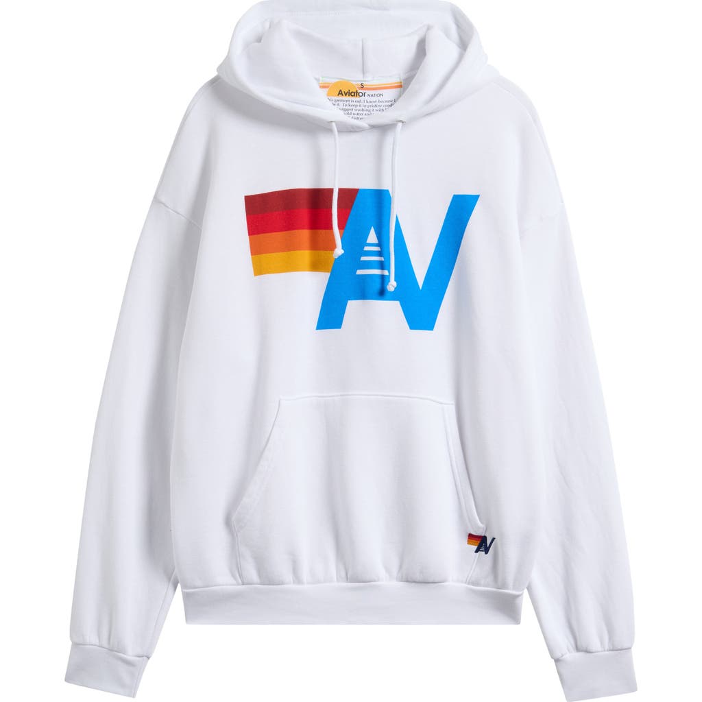 Aviator Nation Logo Hoodie In White