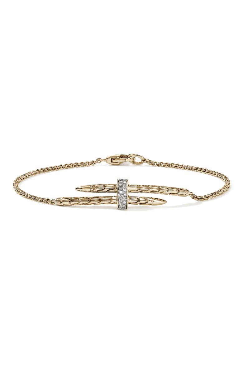 Spear Station Bracelet, 14K Gold, Main, color, GOLD