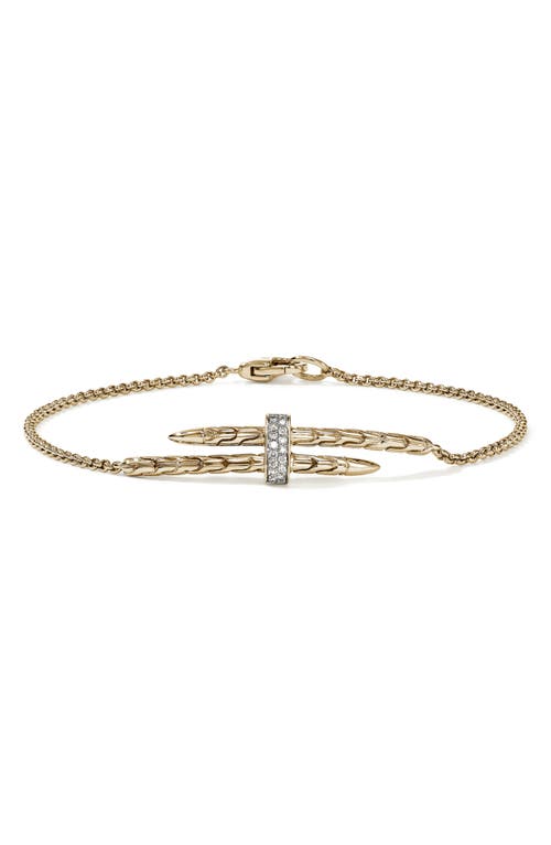 John Hardy Pavé Diamond Spear Station Bracelet In Gold