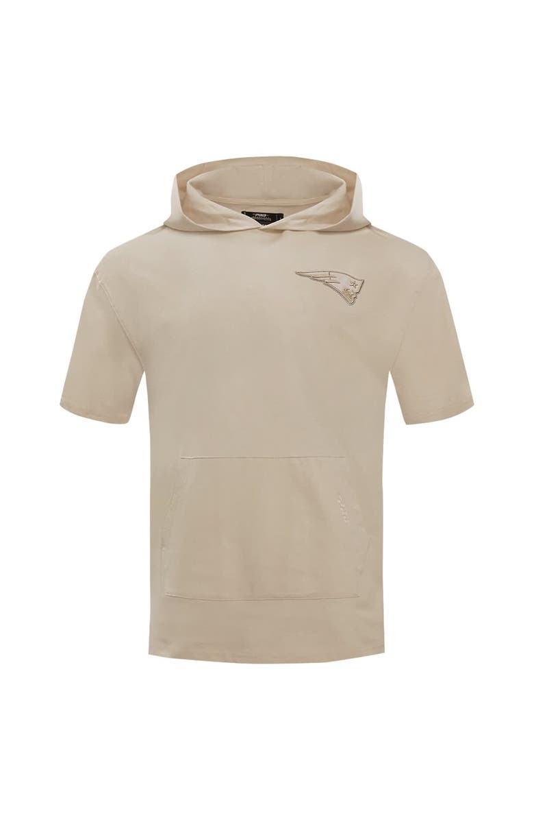 PRO STANDARD Men's Pro Standard Tan New England Patriots Neutrals Capsule Short Sleeve Pullover Hoodie, Alternate, color, Tan