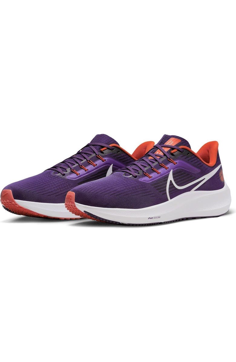 Nike Unisex Nike Purple Clemson Tigers Zoom Pegasus 39 Running Shoe, Alternate, color,
