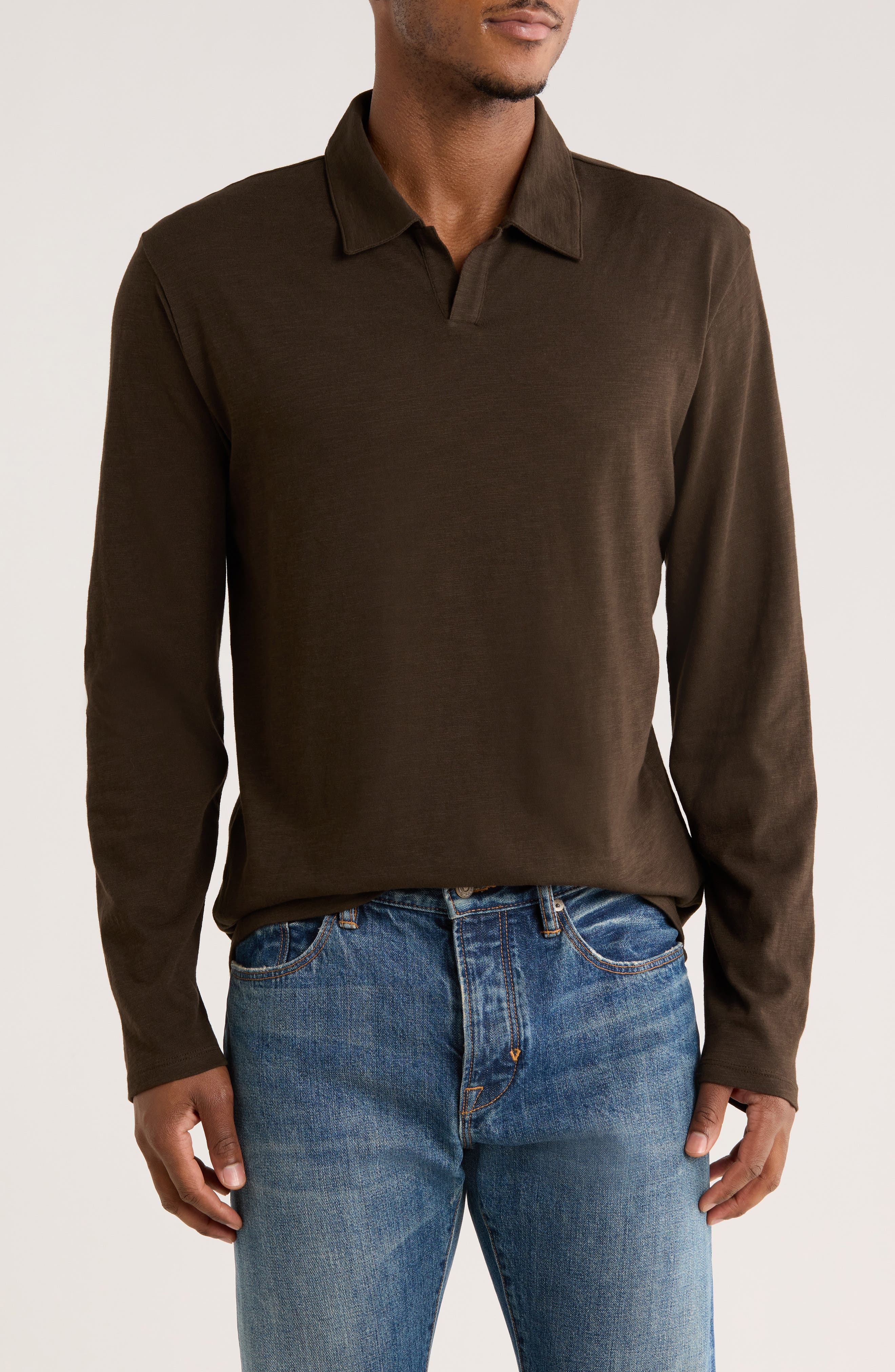 Johnny Collar Long Sleeve Knit Top - image 3