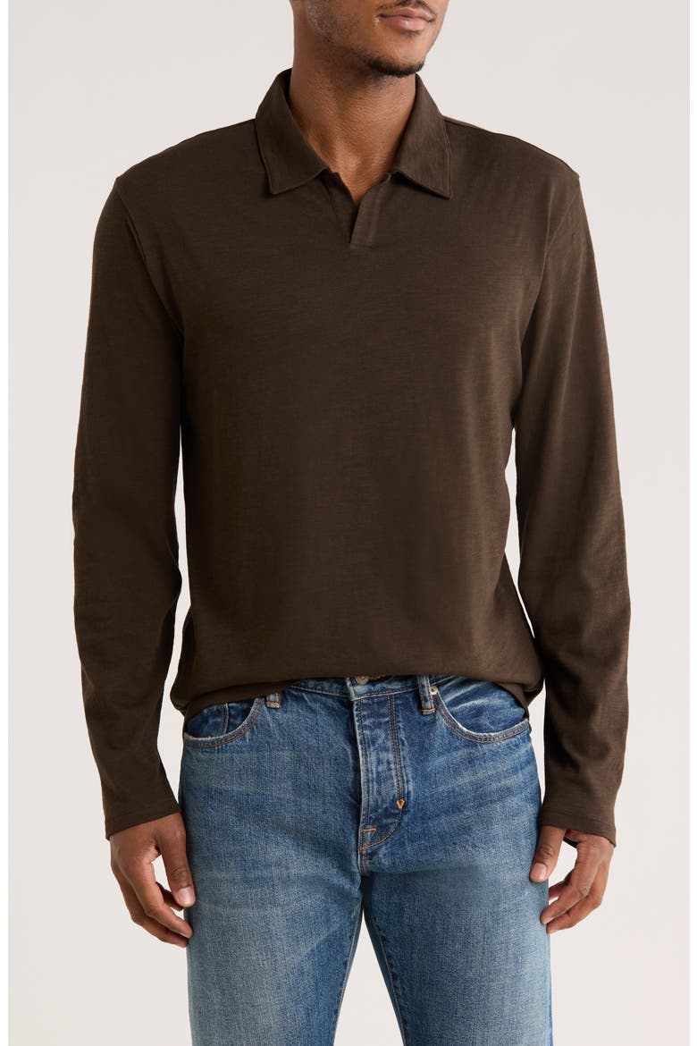 Johnny Collar Long Sleeve Knit Top, Main, color, NIGHT MOSS