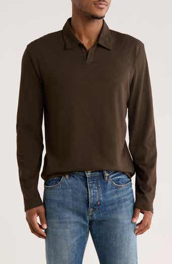Johnny Collar Long Sleeve Knit Top
