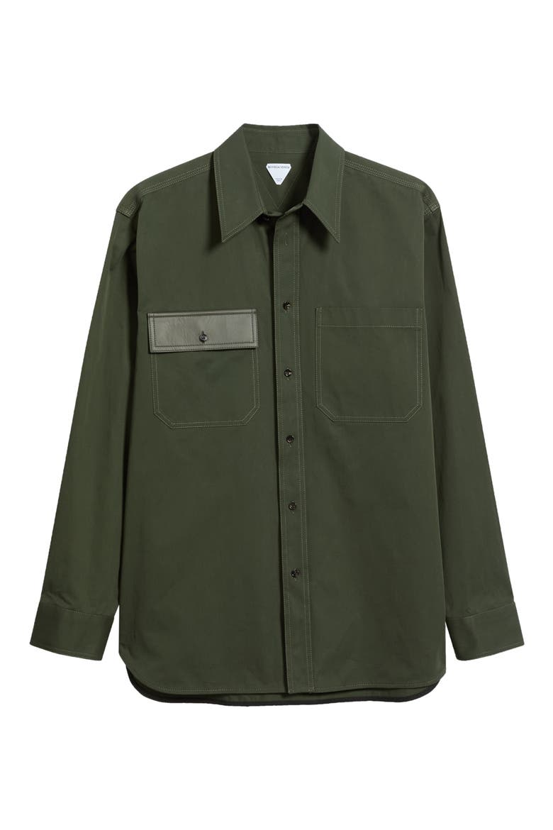 Cotton Gabardine Shirt, Main, color, 3321 DARK JUNIPER