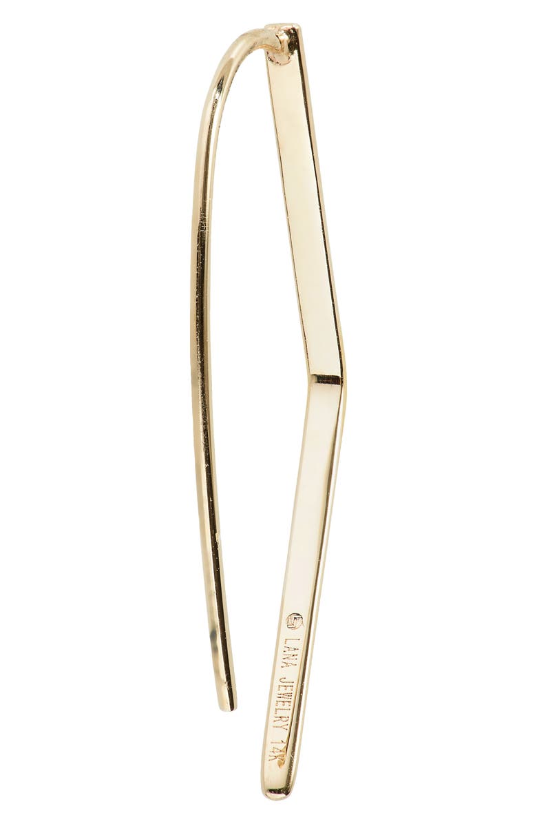 LANA 14K Gold Small Flat Geometric Hooked On Hoop Earrings, Alternate, color, 