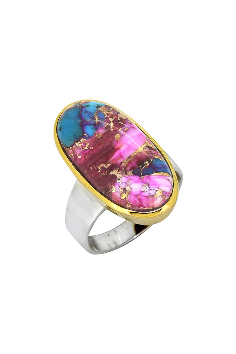 Sterling Silver Pink Oyster Turquoise Ring, Main, color, PINK