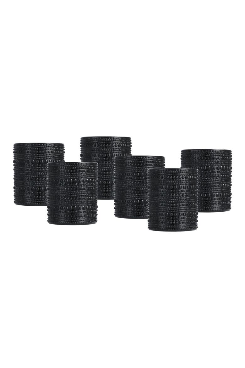 Jupiter Set of 6 Double Old Fashion Glasses, Main, color, BLACK