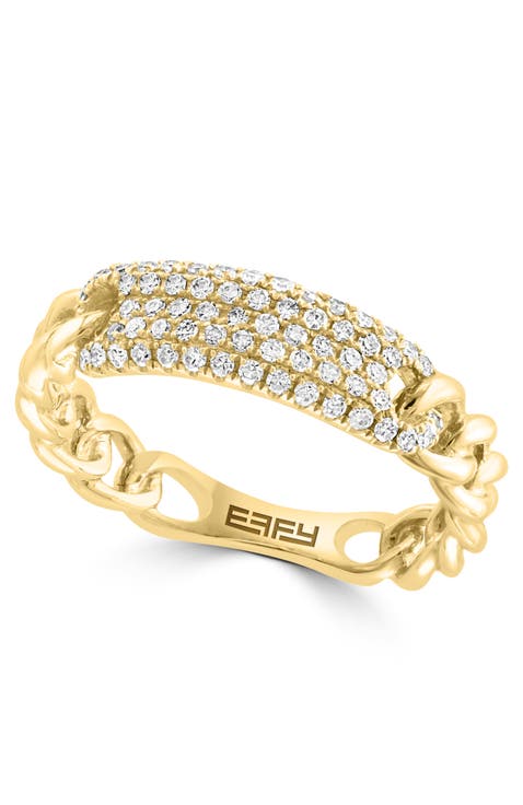 Diamond Pavé Dome Ring in 14K Yellow Gold