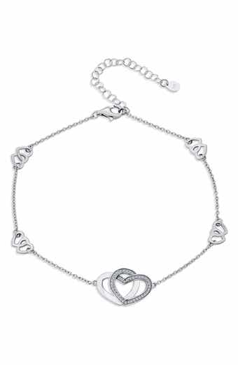 Romantic Pavé Cubic Zirconia Heart Anklet