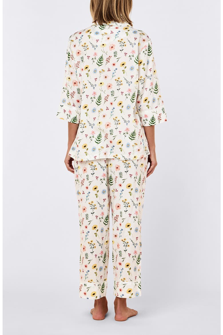 Elodie Cotton Sateen Crop Pajamas, Alternate, color, WHITE