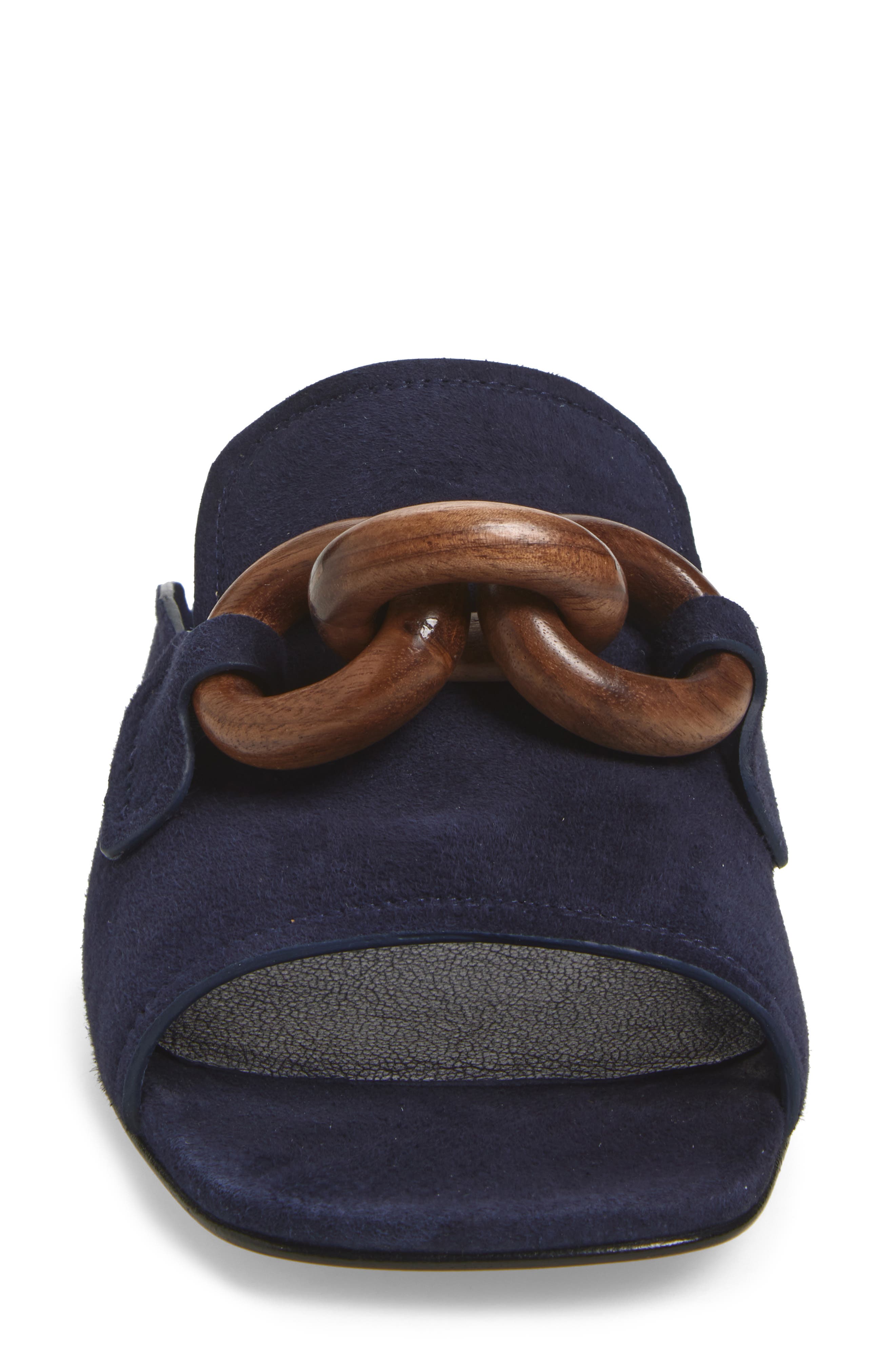 Pedro Garcia Enna Slide Sandal, Alternate, color, Navy Plush Suede-Walnut