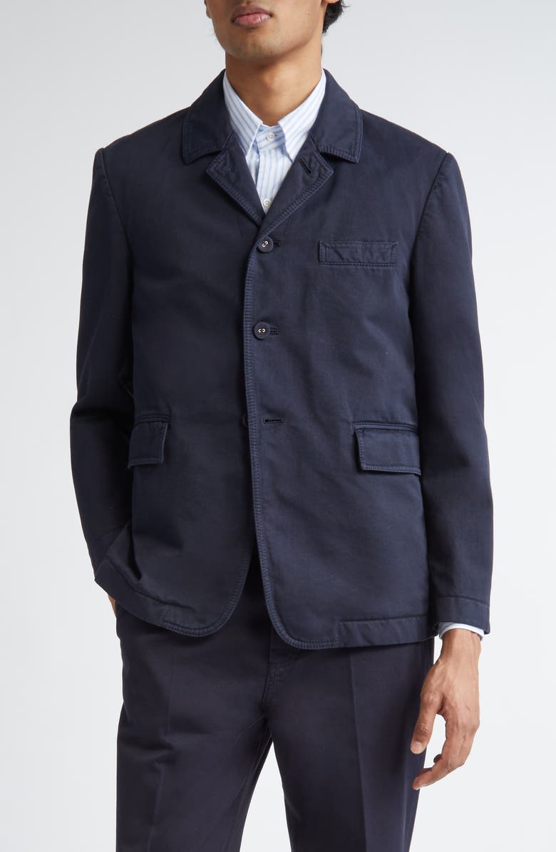 Thom Browne Unstructured Cotton Twill Jacket, Main, color, 