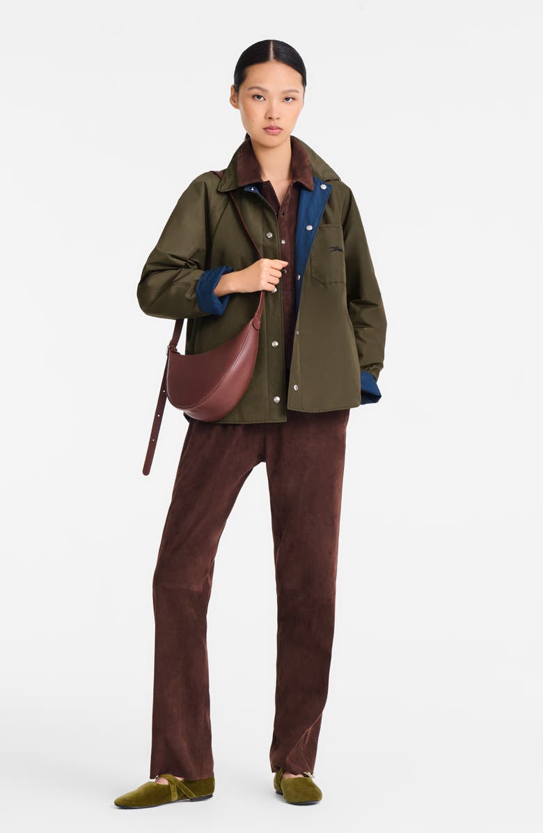 Longchamp Le Foulonne Small Leather Crossbody Bag, Alternate, color, Coffee