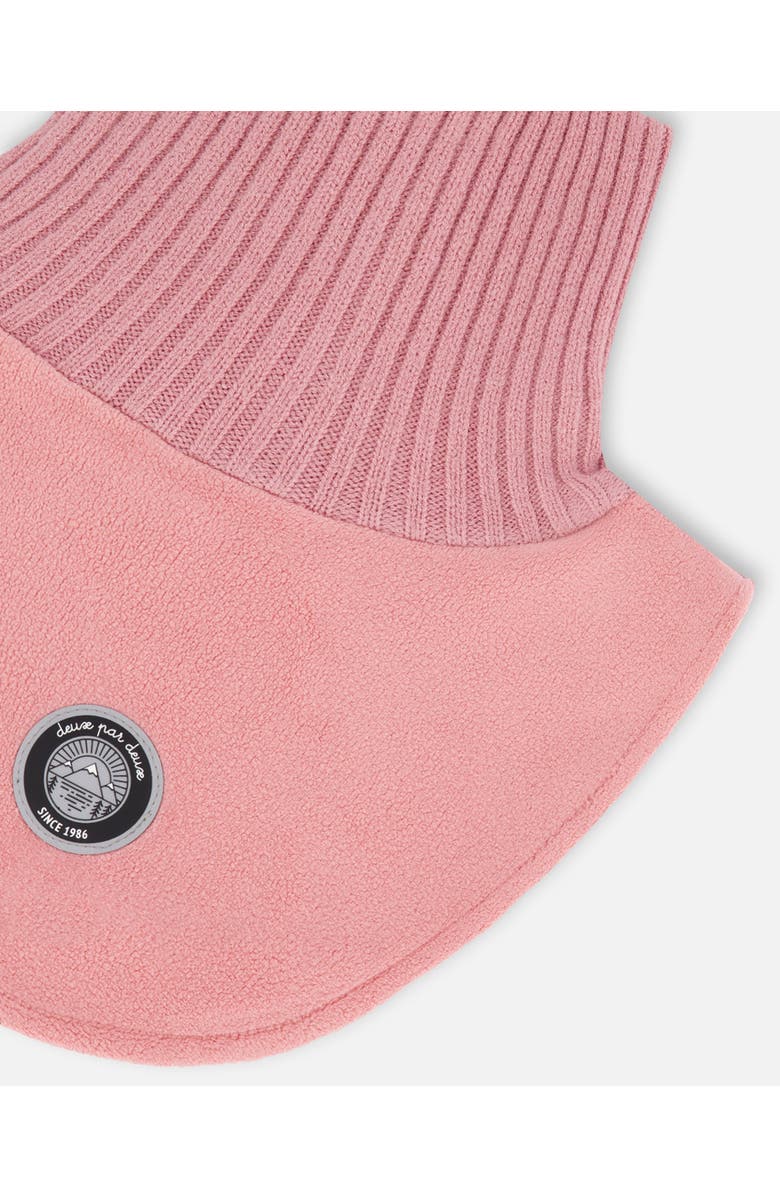 Deux par Deux Polar Fleece and Knit Neckwarmer, Alternate, color, Dusty Pink