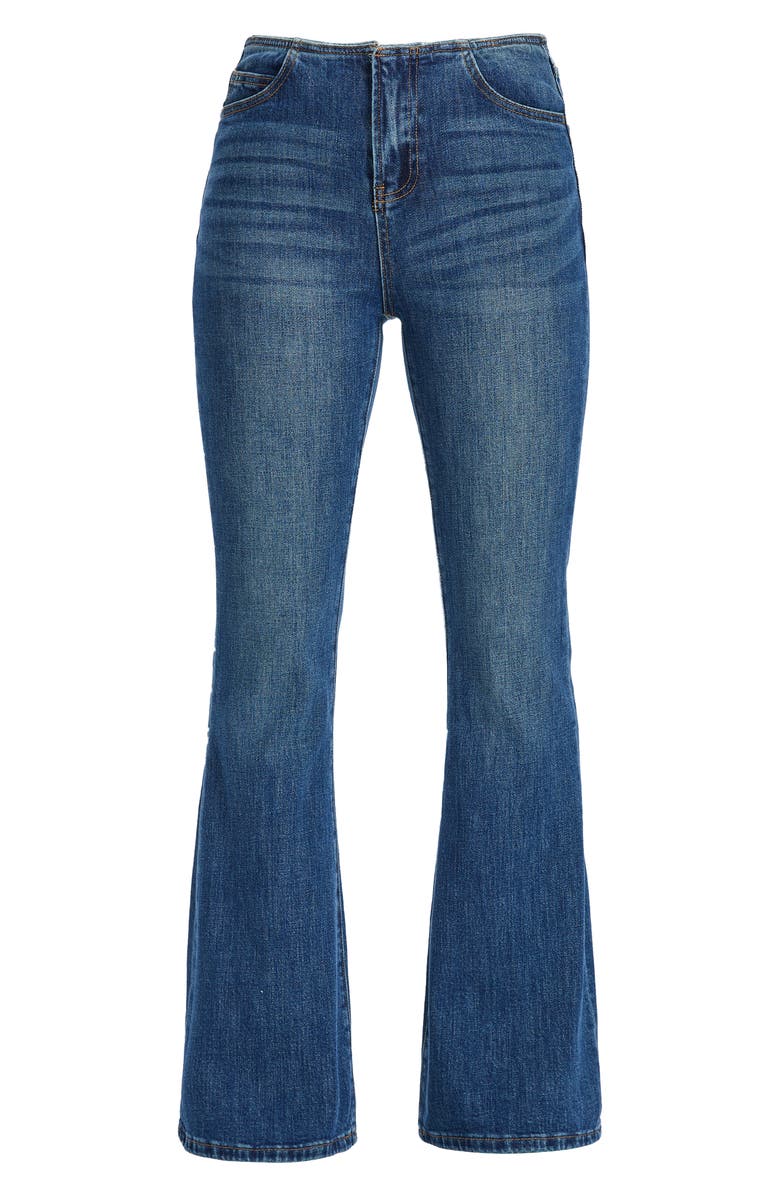 Bayeas Bandless Flare Jeans, Alternate, color, Navy