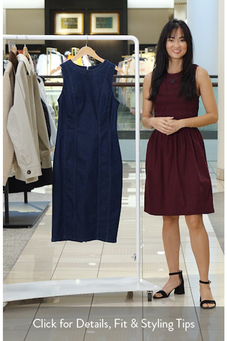 Sleeveless Stretch Denim Sheath Dress video