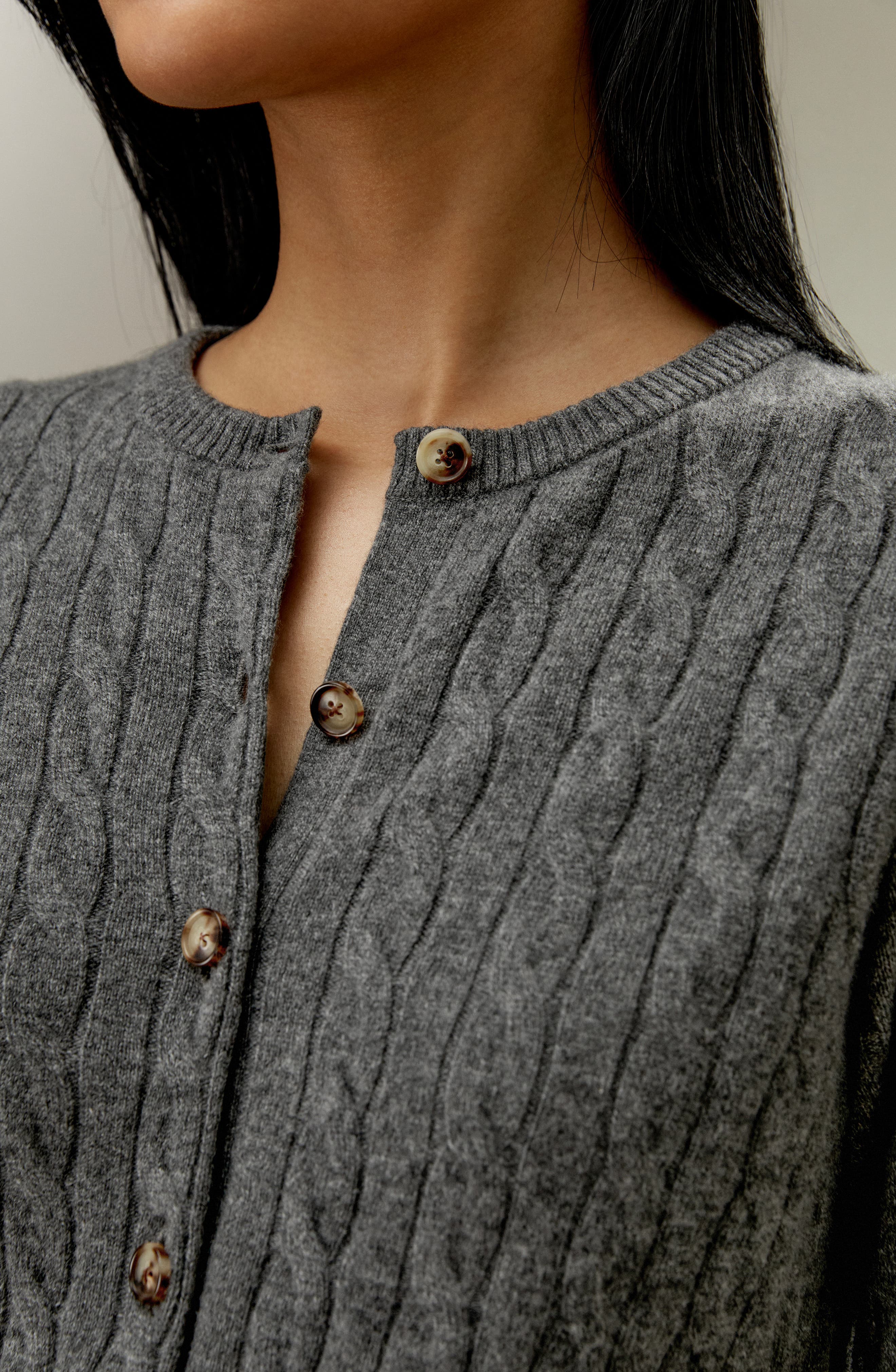 Lilysilk Women's Baby Cashmere Cable-Knit Cardigan (Women) | Nordstrom