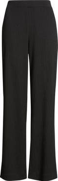 AK ANNE KLEIN Textured Pull-On Wide Leg Trousers
