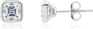 Crislu Asscher Cubic Zirconia Stud Earrings
