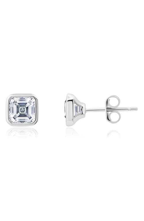 Crislu Asscher Cubic Zirconia Stud Earrings in Platinum  product