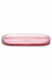 Ribbed Glass Vanity Tray