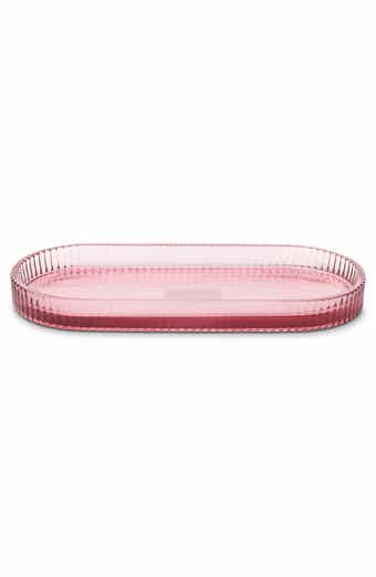 Ribbed Glass Vanity Tray