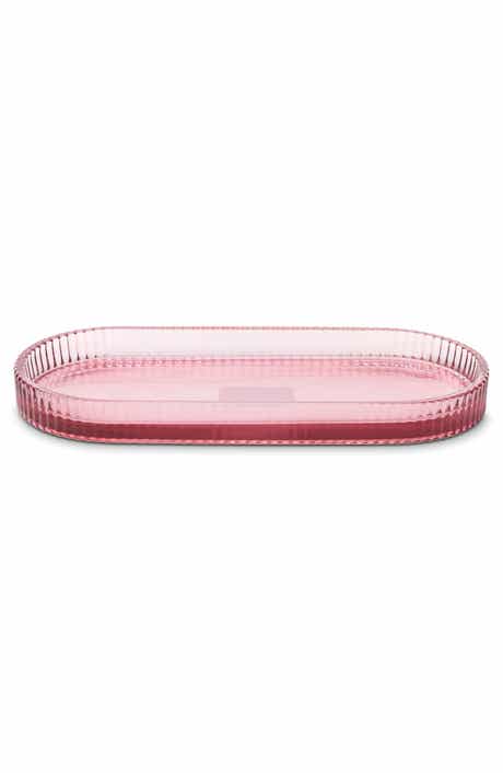 Ribbed Glass Vanity Tray