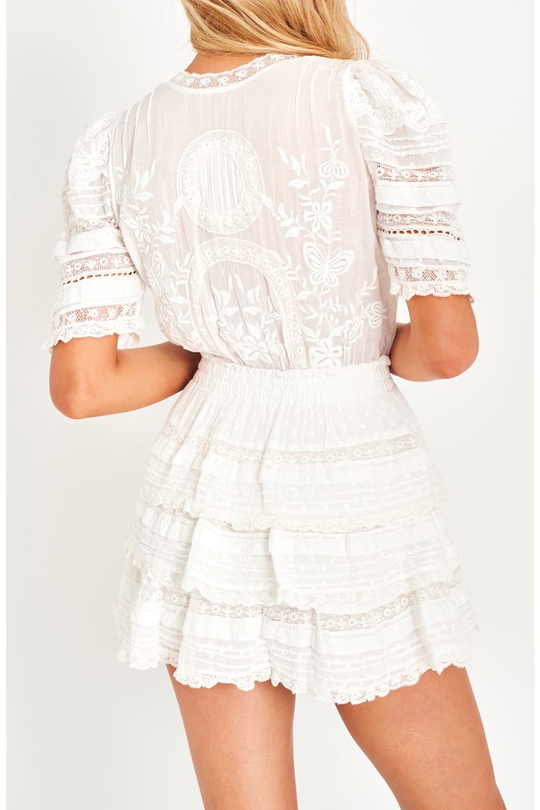 Quincy Tiered Minidress, Alternate, color, WHITE