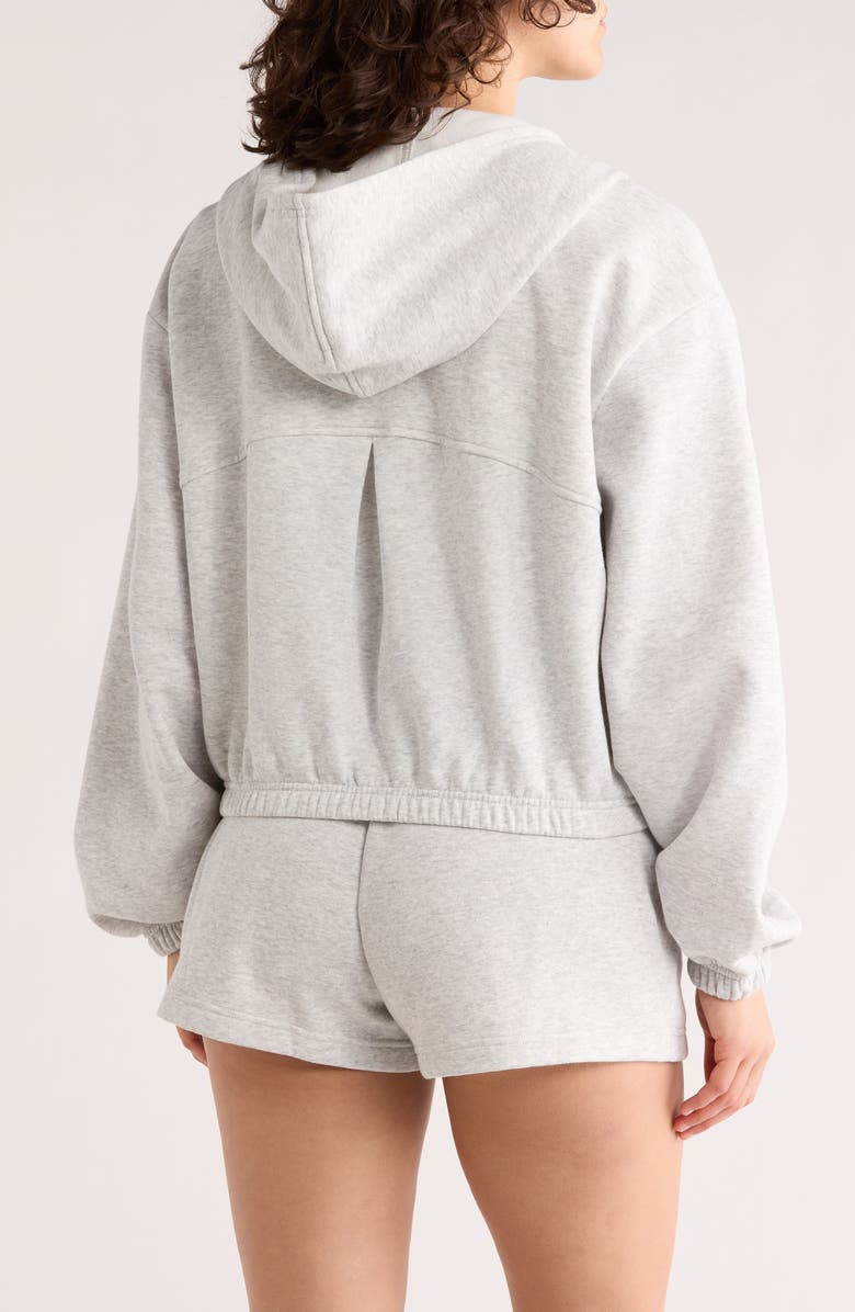 Z by Zella Feather Fleece Zip Hoodie, Alternate, color, Grey Light Heather