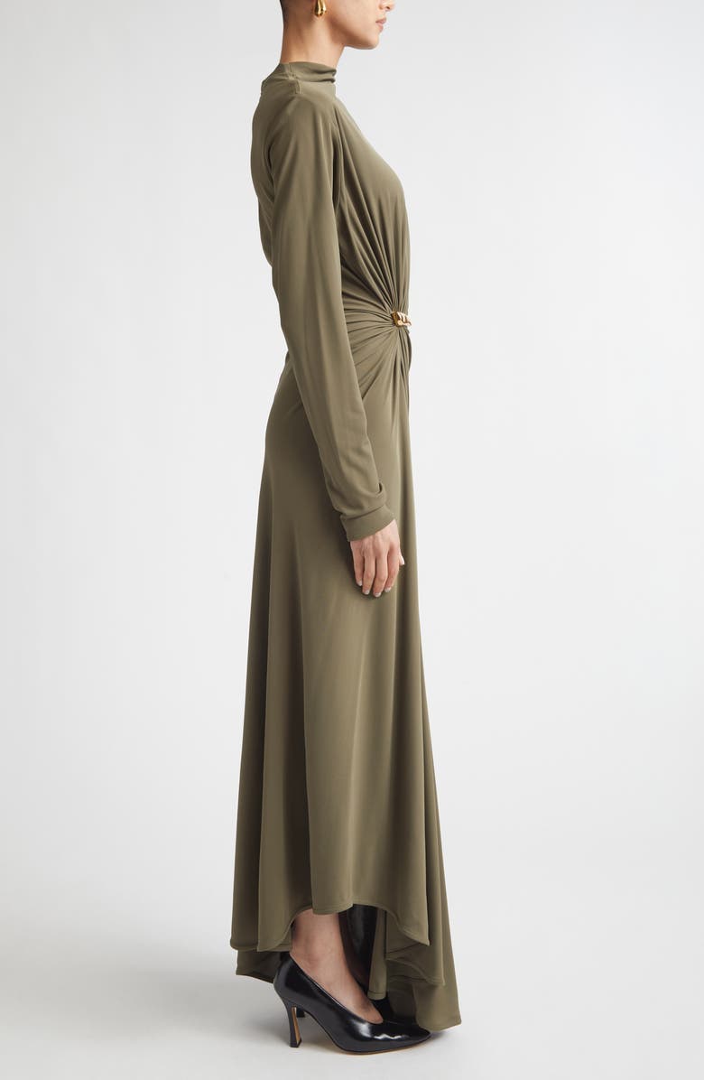 Bottega Veneta Long Sleeve Crepe Jersey Maxi Dress, Alternate, color, Camo