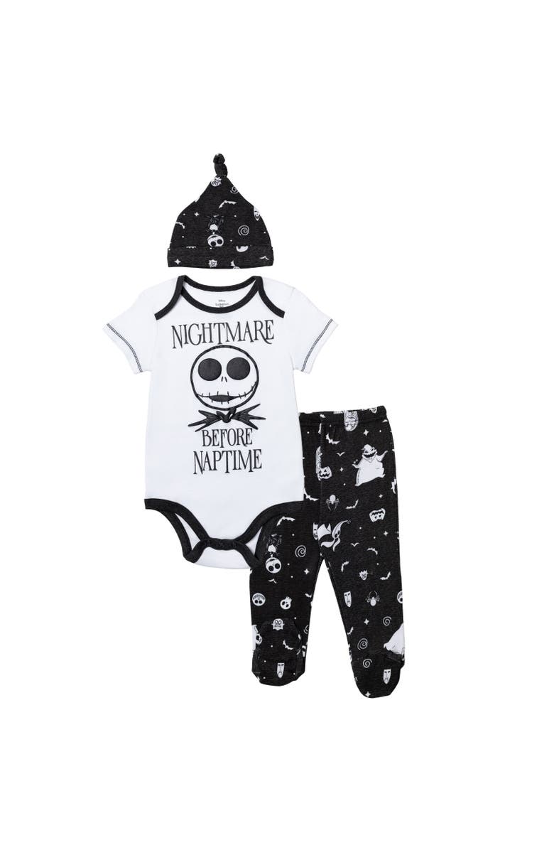 Disney Nightmare Before Christmas Oogie Boogie Bodysuit Pants & Hat Set, Main, color, White/Charcoal
