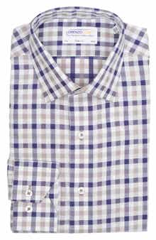 Trim Fit Textured Gingham Dress Shirt