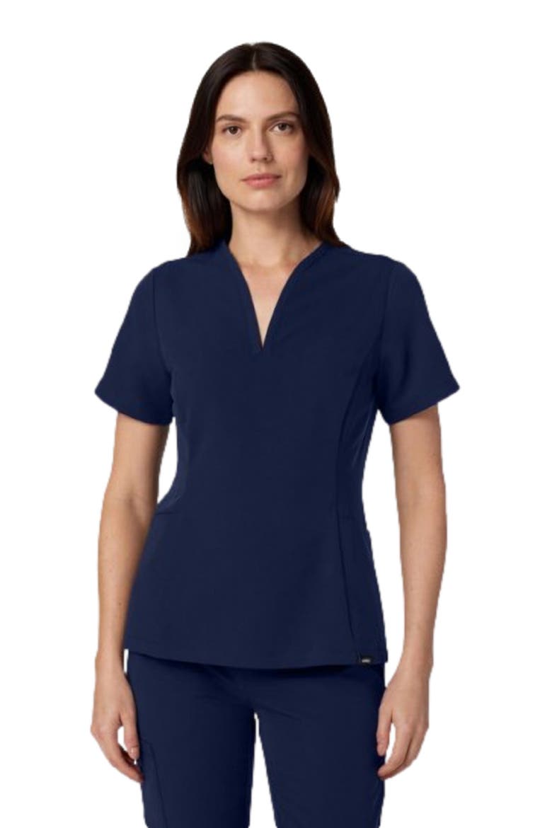 Calix Women's 2-Pocket Tailored V-Neck Scrub Top, Main, color, Midnight Navy