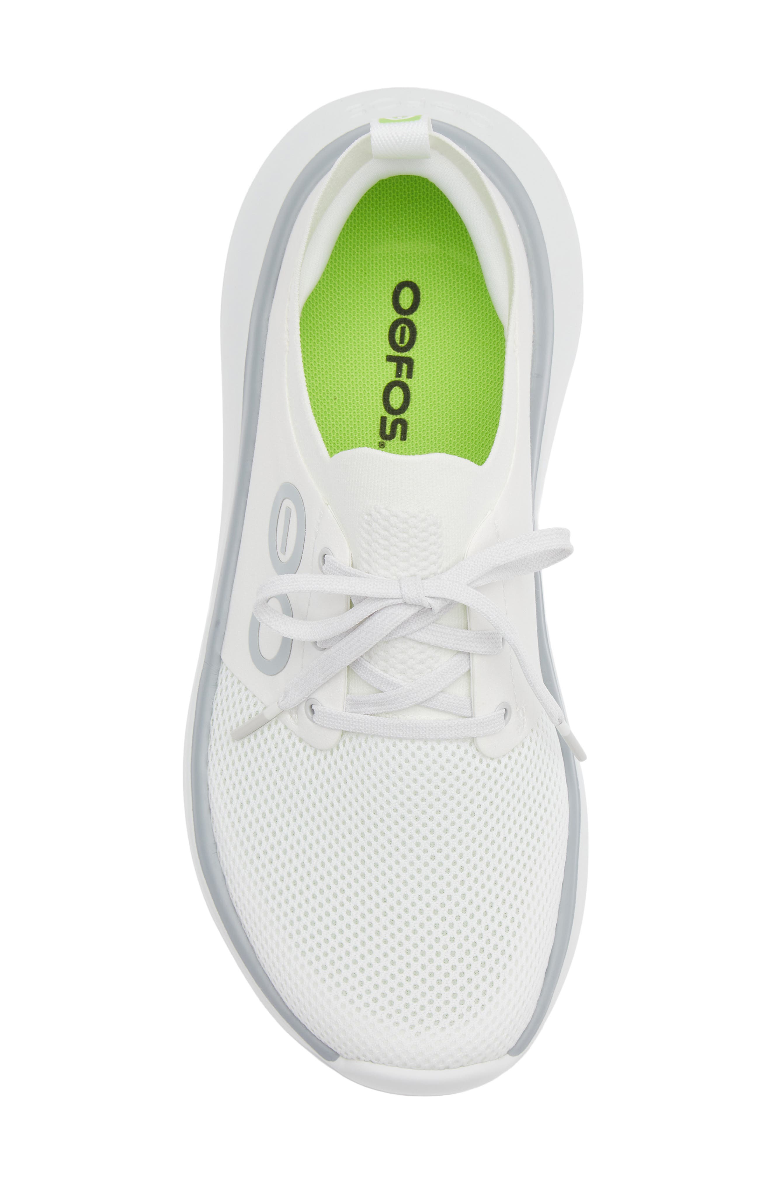 Oofos OOmy Stride Sneaker, Alternate, color, White