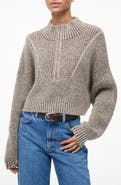 STAUD Hampton Crop Cotton Blend Half-Zip Sweater