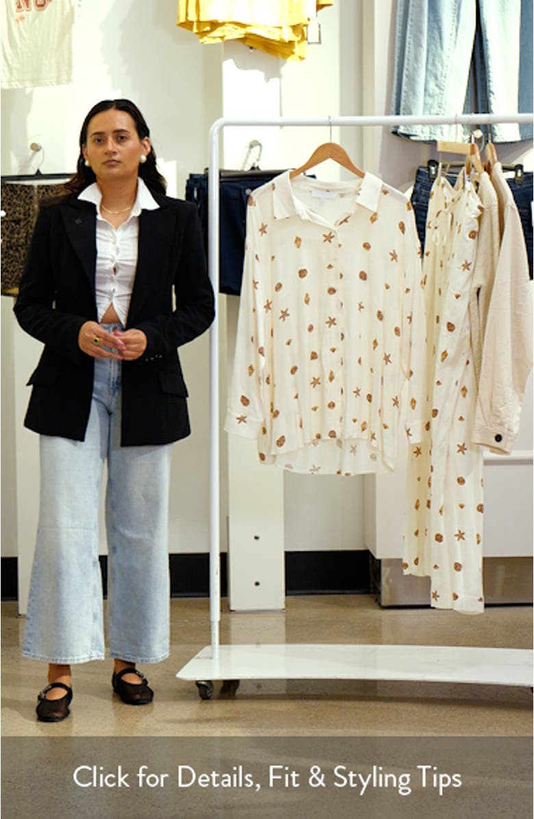 Cerise Dalton Shell Print Button-Up Shirt, sales video thumbnail