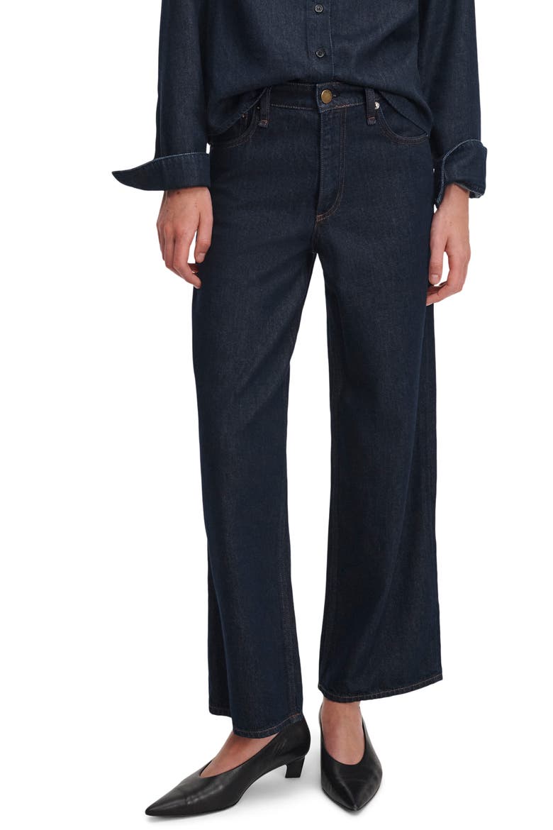 Andi High Waist Ankle Wide Leg Jeans, Main, color, DARK RINSE