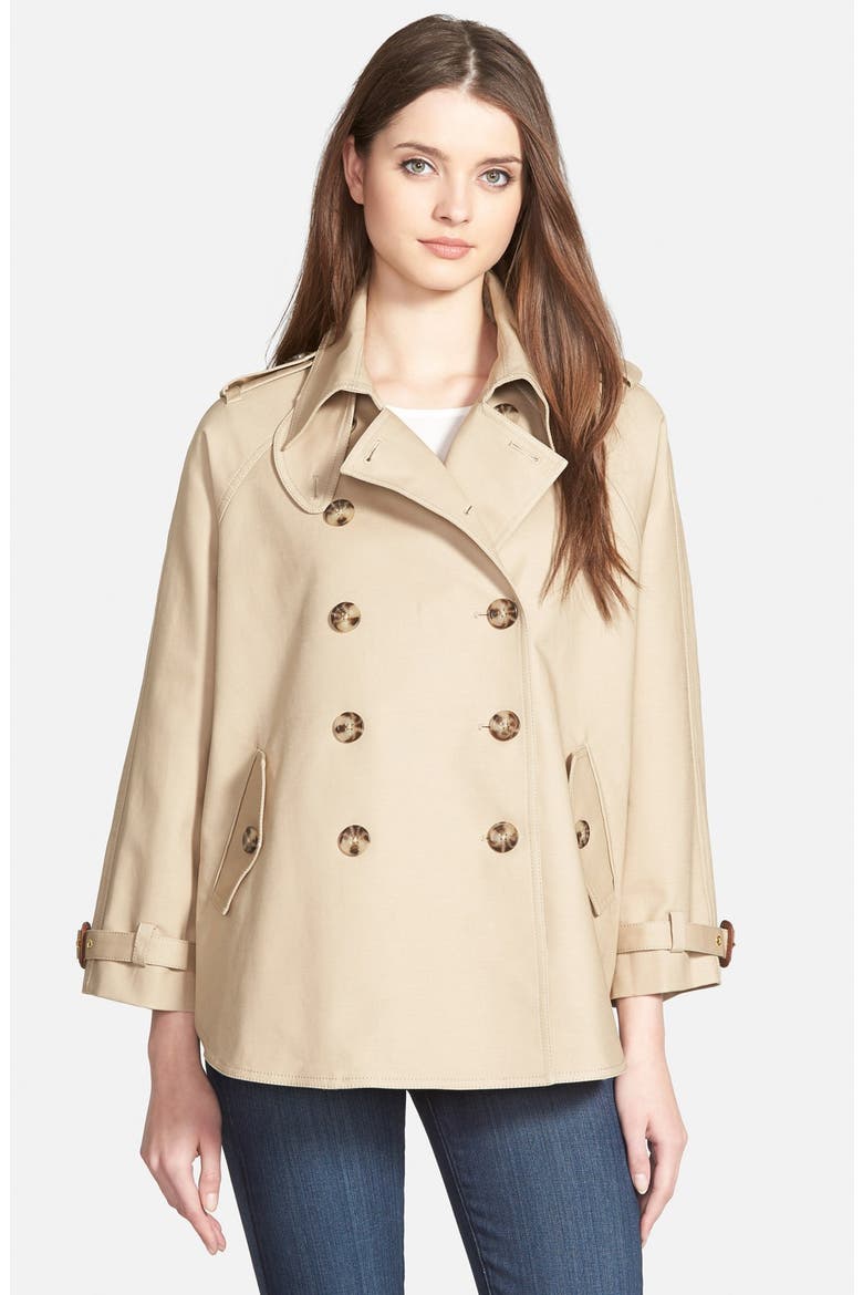 Double Breasted Swing Trench Coat, Main, color, KHAKI