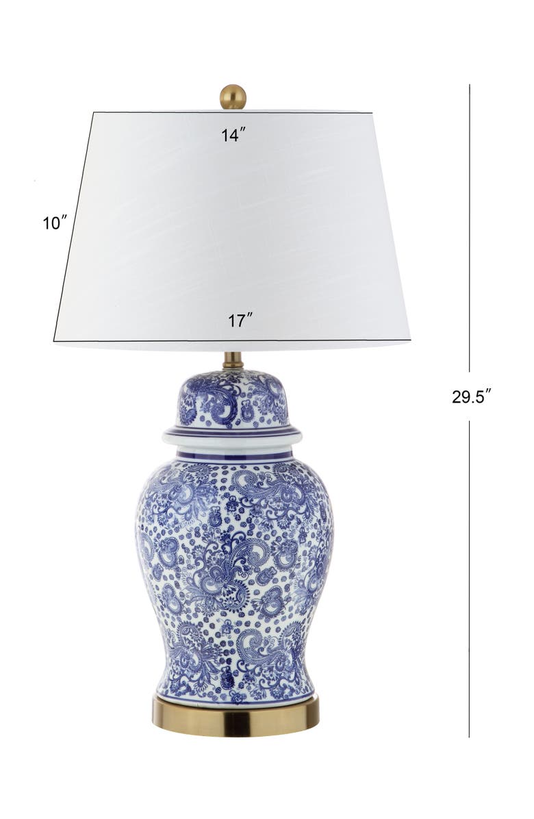 JONATHAN Y Ellis 29.5" Ceramic LED Table Lamp, Blue/White, Alternate, color, Blue/White
