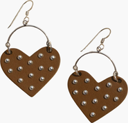 Nickel & Suede Studded Harlow Earrings
