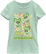 POKEMON Girl's Pokemon Sprigatito Floral Type Graphic T-Shirt